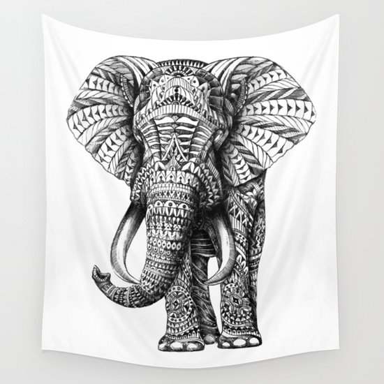 Ornate Elephant Wall Tapestry
