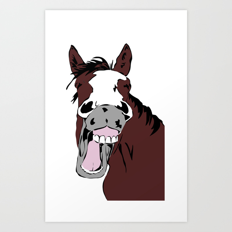 Cartoon Horse Laughing Funny Equestrian Art Art Print By Countrymousestudio Society6 It's a cool vector to use in stories for children or as a mascot in products and more. cartoon horse laughing funny equestrian art art print by countrymousestudio