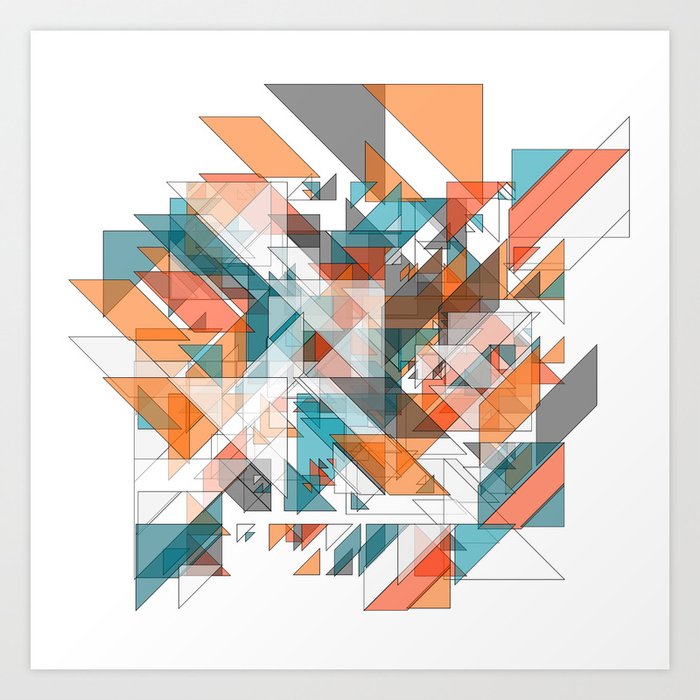 Triangles architecture modern 2D art Art Print