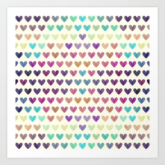 Colorful hearts III Art Print