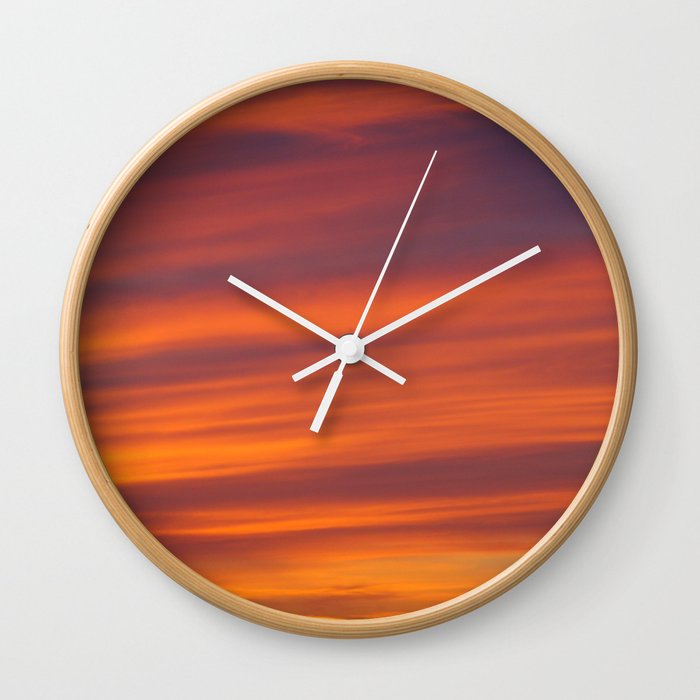 The Red Sunset Wall Clock