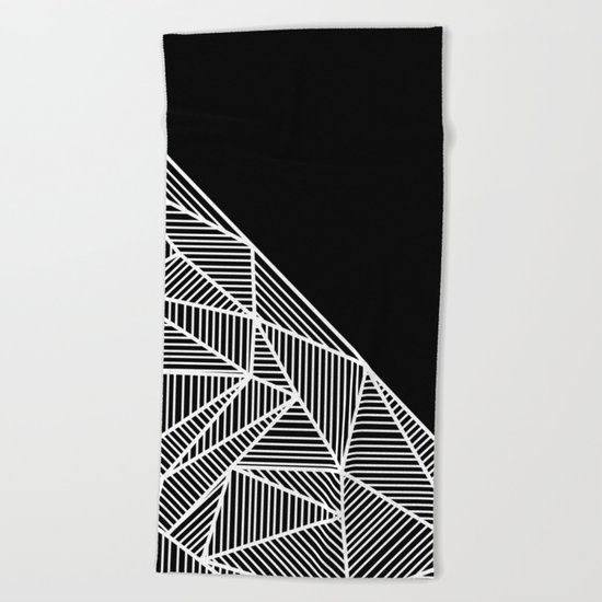 B Rays Geo BW Beach Towel