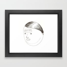 Male Gaze Framed Art Print | Black and White, Illustration, Funny 