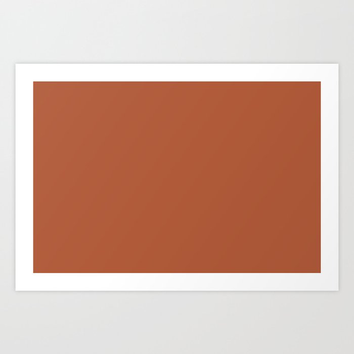 Terracotta Red Brown Single Solid Color Shades of The Desert Earthy Tones Art Print
