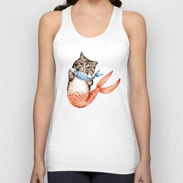 Cute Purrmaid Cat Mermaid Unisex Tank Top