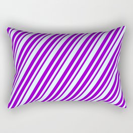 [ Thumbnail: Dark Violet and Light Cyan Colored Lines Pattern Rectangular Pillow ]