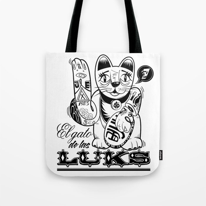 Gato De Las Luks Tote Bag By Arttattoo