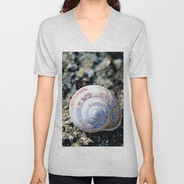 Land Snail Shell Closeup V Neck T Shirt