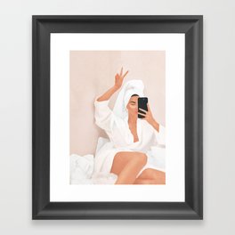 Morning Selfie Framed Art Print