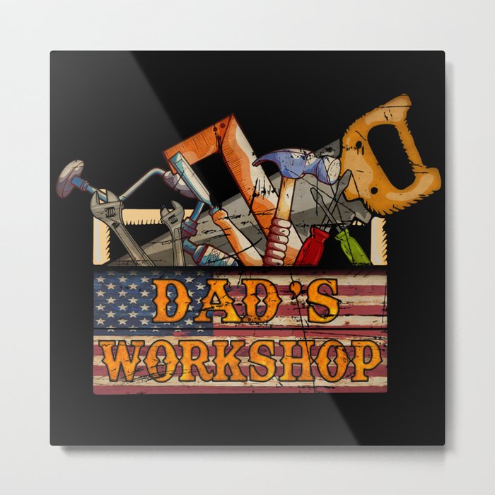 Dad s workshop Vintage Fathersday 2022 gifts Metal Print