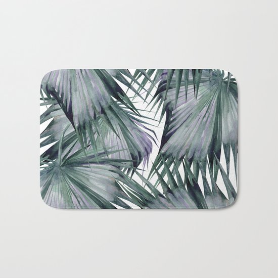Tropical Leaves Green Bath Mat