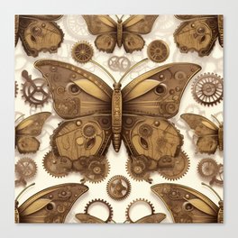 Steampunk #20 Seamless Butterfly Pattern Boho Trendy Shapes Art Prints Canvas Print