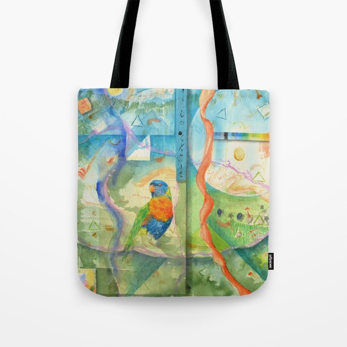 Song for Rainbow Parrot Tote Bag