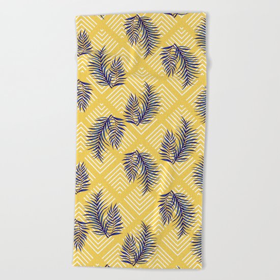 Geometries & Blue Palms #society6 #decor #buyart Beach Towel