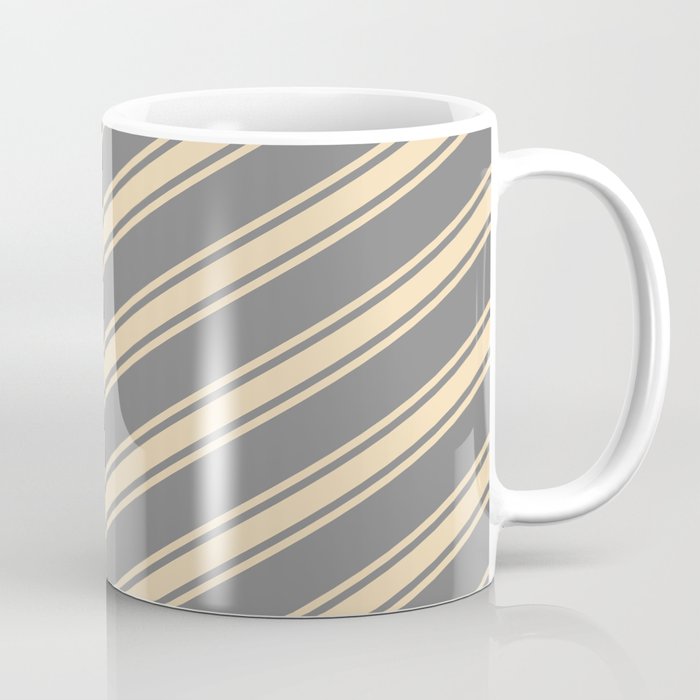 Grey & Tan Colored Pattern of Stripes Coffee Mug