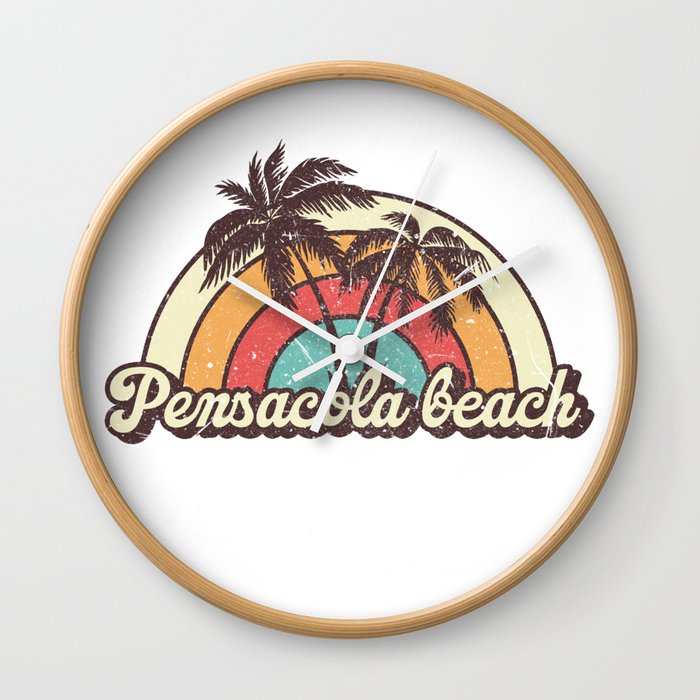 Pensacola beach beach city Wall Clock