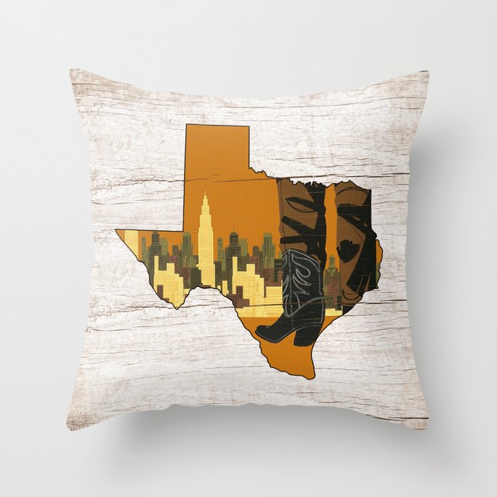Texas State Map Throw Pillow by CatherineCheung Society6