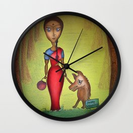Red Riding Hood and the Little Bad Wolf Wall Clock