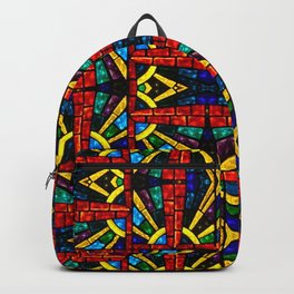 Glass Mosaic Backpack | Vintage, Abstract, Ghotic, Glass, Art, Window, Colors, Craftsmanship, Geometric, Graphicdesign 