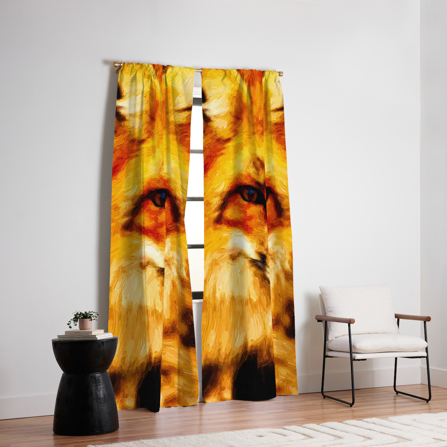 Red Fox Dog Abstract Digital Oil Painting Canvas Blackout Curtain By Gxp Design Society6