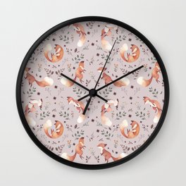 Fox pattern Wall Clock