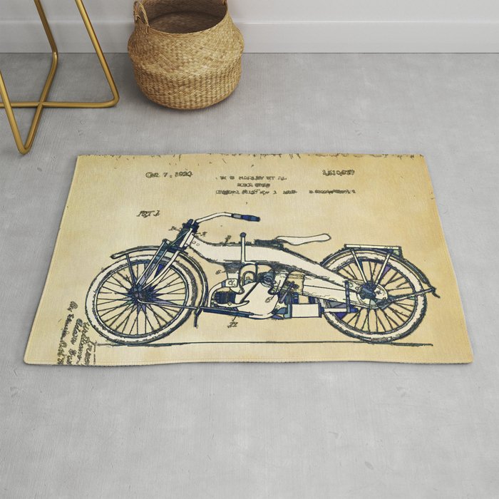 HD Motorcycle Patent - Circa 1924 Rug