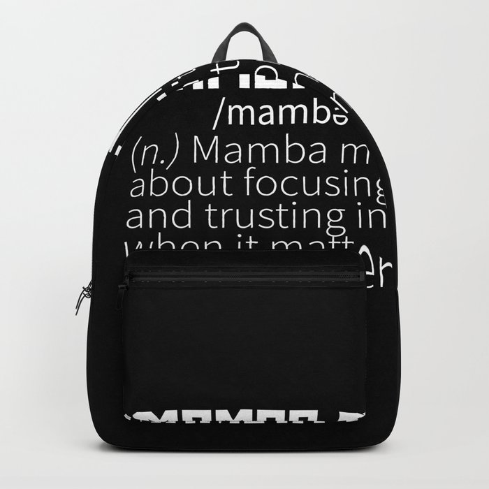 Mamba Mentality Motivational Quote Inspirational Backpack