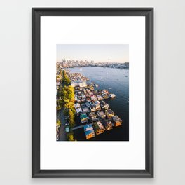 Houseboats on Lake Union Framed Art Print