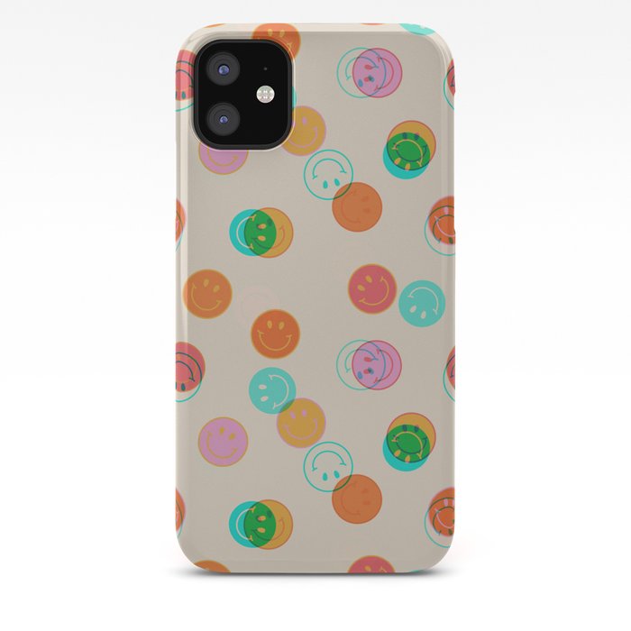 Smiley Face Stamp Print iPhone Case by meghanwallace | Society6