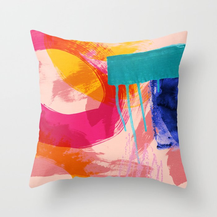 brush strokes abstract 5 Throw Pillow