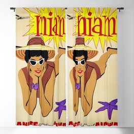 Vintage poster - Miami Blackout Curtain