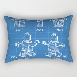 Legos Patent - Block Man Art - Blueprint Rectangular Pillow