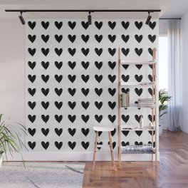 Small Black Hearts Wall Mural