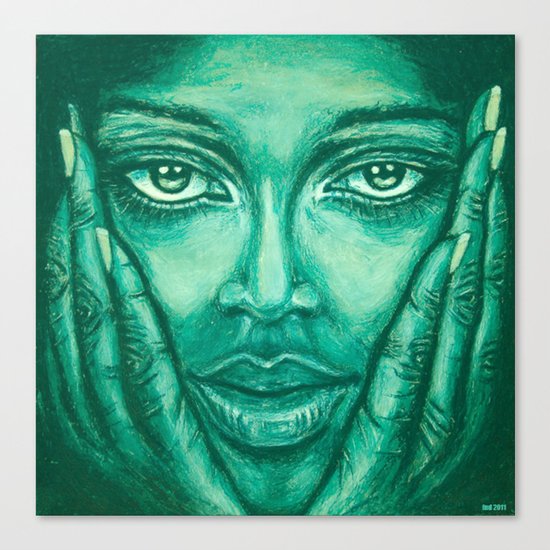 look at me-green Canvas Print