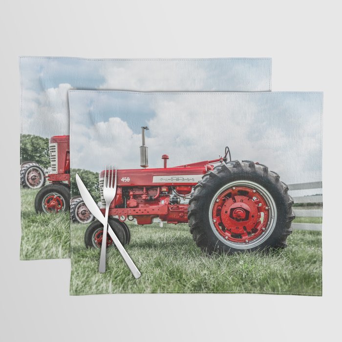 Vintage IH Farmall 450 Side View Red Tractor Placemat