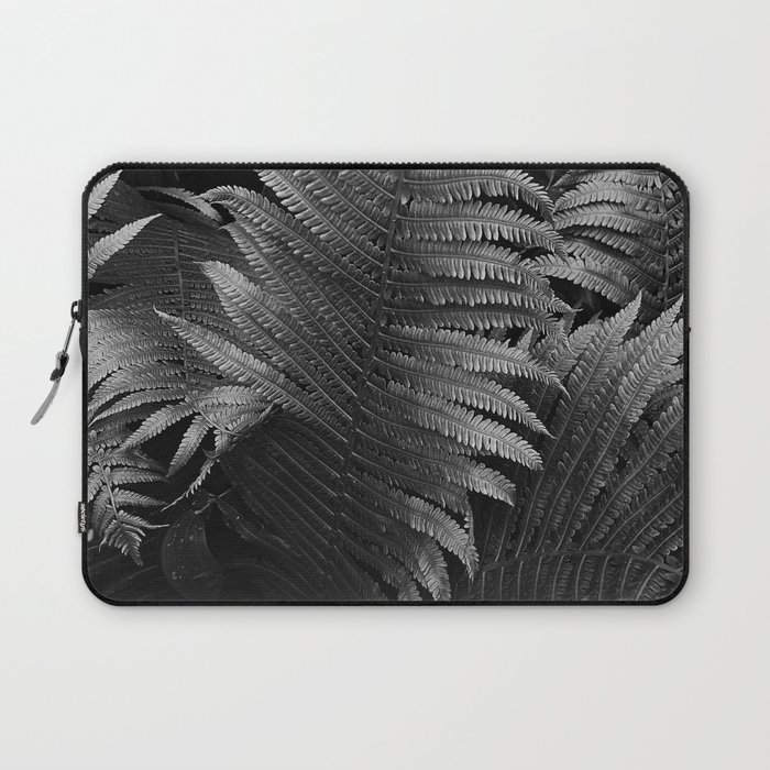 Leaves of green fern nature portrait black and white photograph / photography Laptop Sleeve