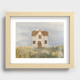 Floral cottage Recessed Framed Print