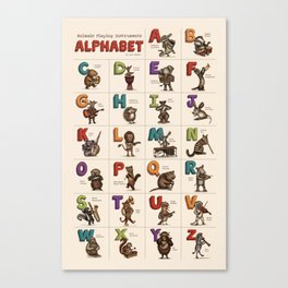 Animals & Instruments Alphabet Canvas Print