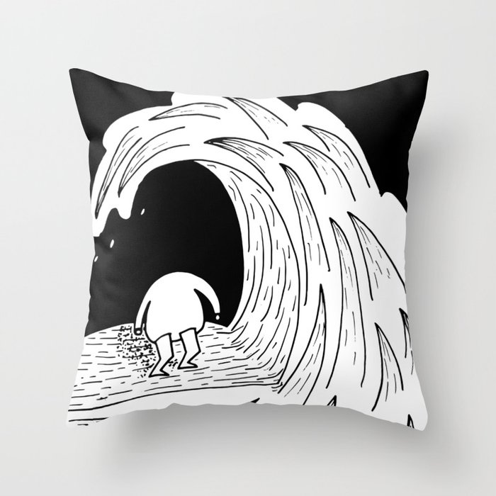 Enter the wave Throw Pillow