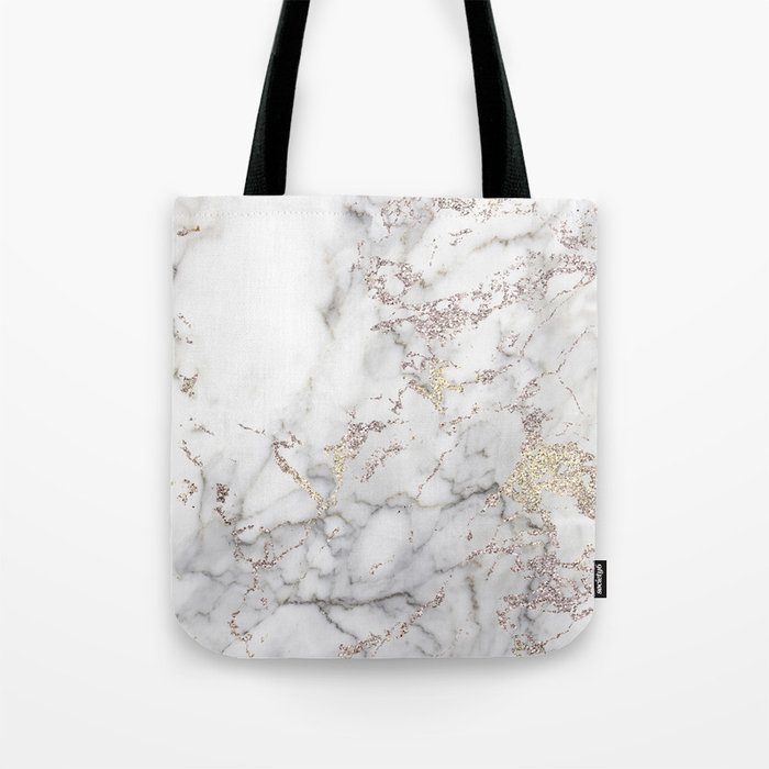grey and rose gold bag