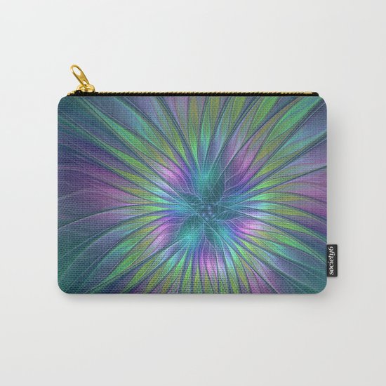 Colorful and luminous Fantasy Flower, Abstract Fractal Art Carry-All Pouch