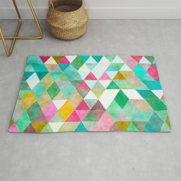 Colorful Triangles Area & Throw Rug