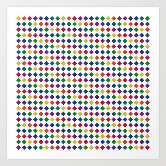 Colorful Seamless Rectangular Geometric Pattern Art Print