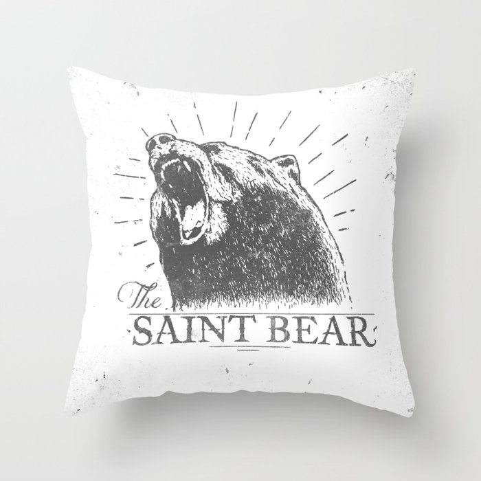 The Saint Bear Throw Pillow