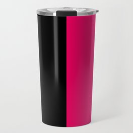 Black Bright Pink Color Block Travel Mug