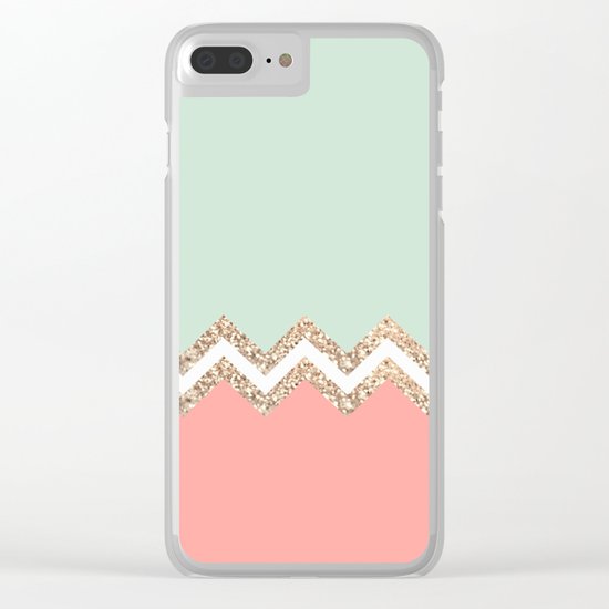 AVALON CORAL MINT Clear iPhone Case