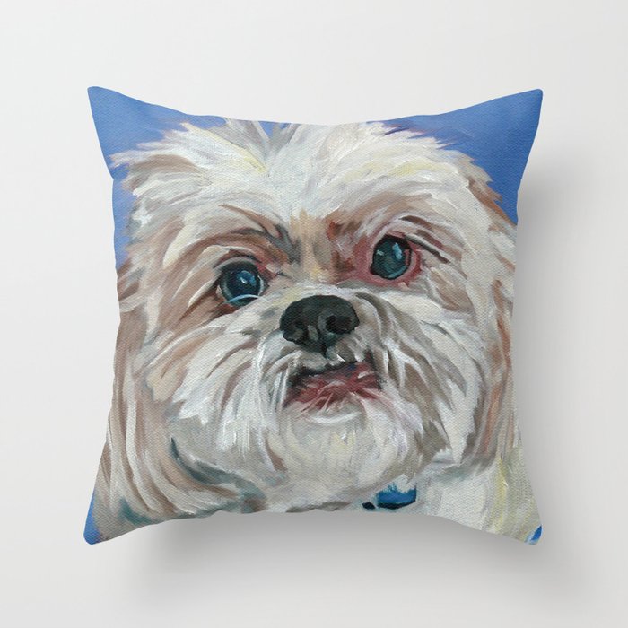 Ruby The Shih Tzu Dog Portrait Throw Pillow By