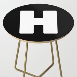 H (White & Black Letter) Side Table