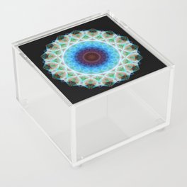 Blue And Green Mandala - Starlight Acrylic Box