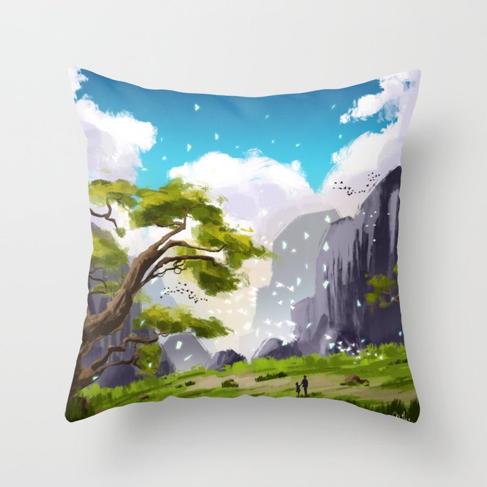 the lost paradise Throw Pillow